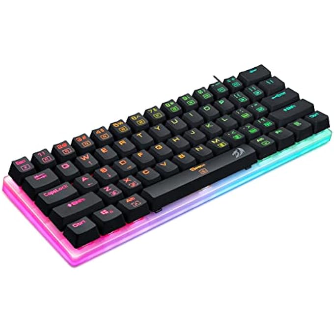 rayihni K605 ALIEN GIANT MECHANICAL GAMING KEYBOARD, SUPER BIG 61 KEYS & OUTEMU BLUE SWITCH, RGB LED BACKLIT ERGONOMIC WIRED TYPE-C FULL KEY CONFLICT FREE ANTI-GHOSTING NKRO KEYBOARD - Image 1