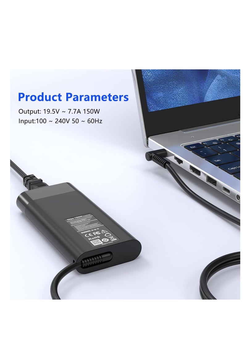 Terabyte 150W 19.5V 7.7A Oval Laptop Notebook Power Adapter For HP 4.5 x 3.0mm, Plug:EU Plug - Image 4