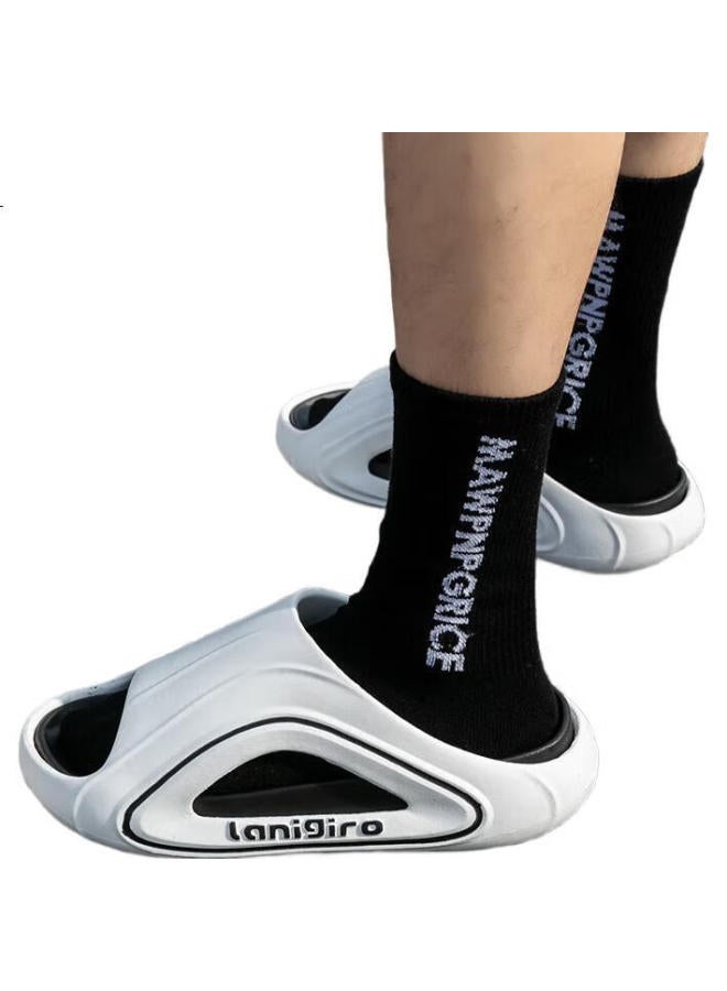 YUZHAOLIN Unisex Fashion Sports Slides Couple Outdoor Slippers Yg555 White Size 42/43 - Image 2