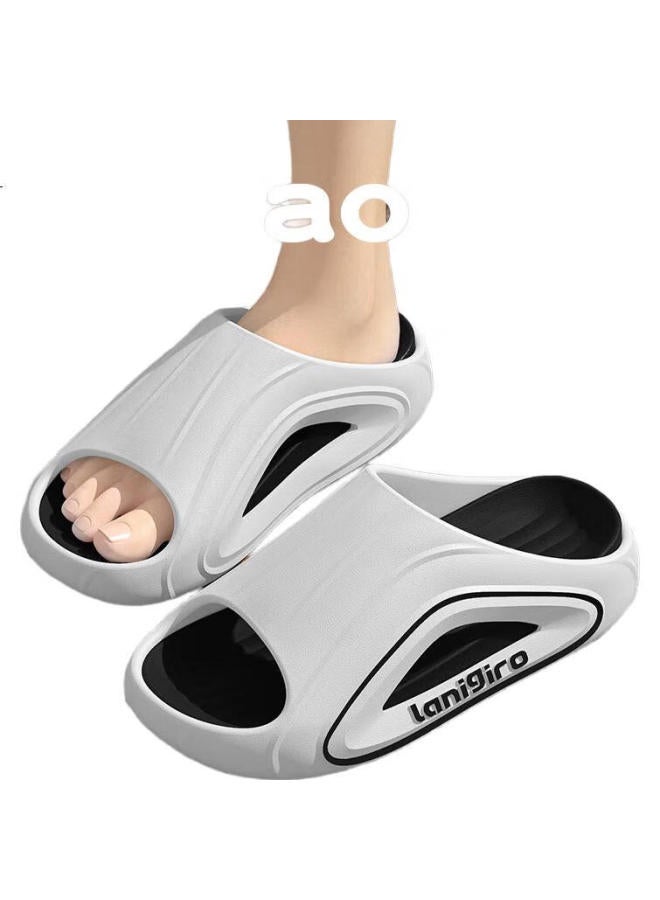 YUZHAOLIN Unisex Fashion Sports Slides Couple Outdoor Slippers Yg555 White Size 42/43 - Image 3