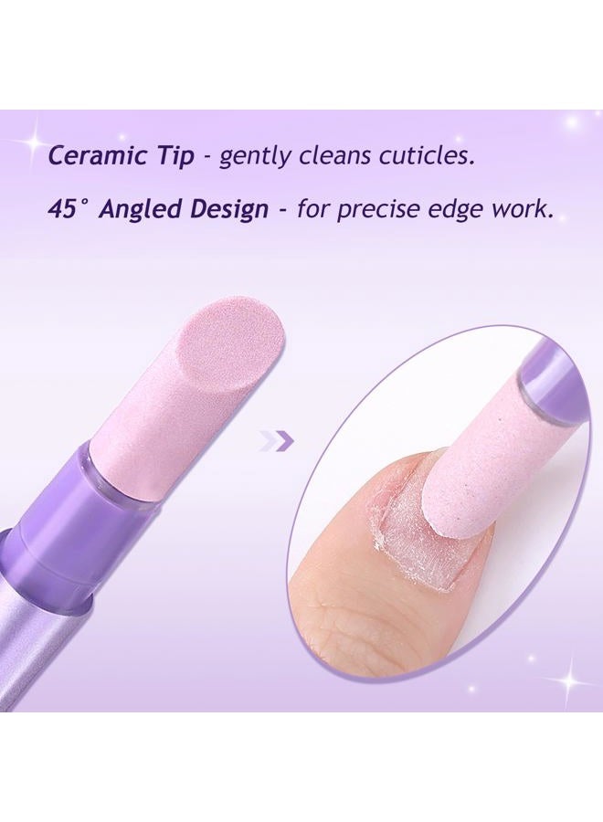 Furtherpretty 5PCS Cuticle Oil Pusher Pen Set, 2-in-1 Ceramic Cuticle Pushers with Oil for Nail Repair, Hangnail & Dry Cuticle Removal, Nail Care Pens for Manicure & Pedicure, Professional Salon Tools - Image 3
