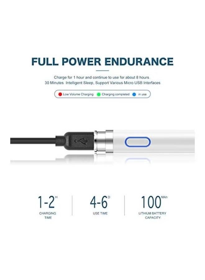 JAJEEK Fine Point Active Stylus Digital Pen – High-Precision Touchscreen Pen for Smooth Writing & Drawing, Ultra-Fine Tip, Rechargeable, Lightweight & Ergonomic Design, Compatible with iOS & Android Devices – White - Image 5