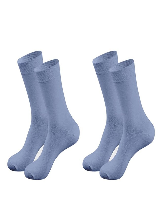 MUKHAKSH (Pack of 2 Pairs = 4 Socks Boys Cotton Grey Calf Length Socks