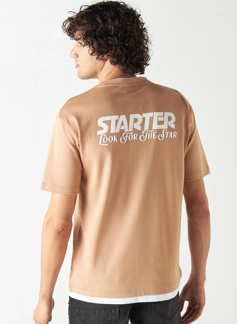 STARTER Logo Print Crew Neck T-Shirt