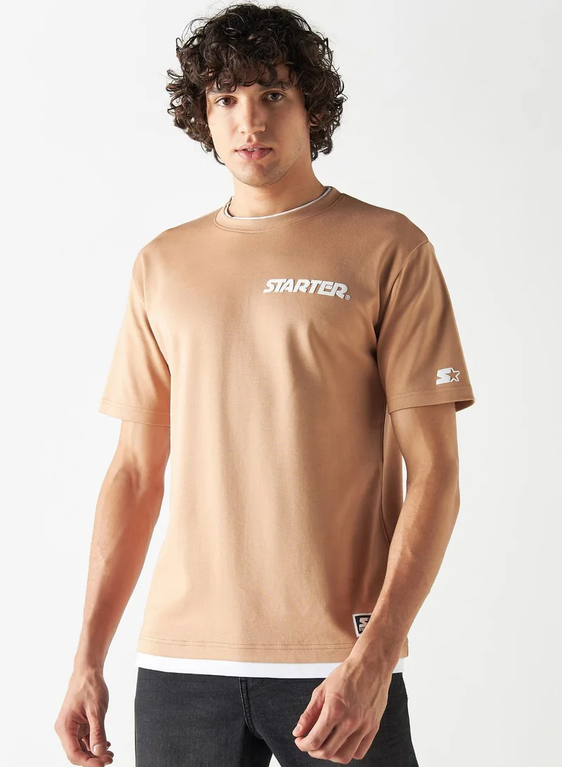 STARTER Logo Print Crew Neck T-Shirt