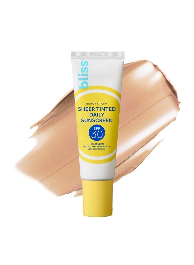 BLISS Block Star Spf 30 Invisible Daily Tinted Sunscreen With Zinc Oxide, Sunscreen & Makeup Primer - 100% Mineral Broad Spectrum Sunscreen With Titanium Dioxide And Antioxidant Blend,- 1.4 Fl Oz. - Image 1