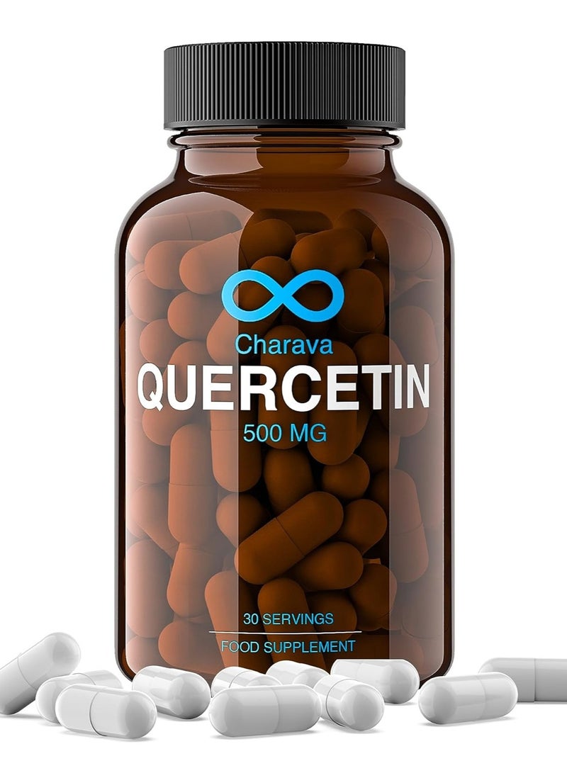 شارافا كيرسيتين 500 ملغ | مكمل عالي القوة | 30 جرعة | معتمد في المملكة المتحدة | مختبر من طرف ثالث | علامة تجارية موثوقة | 30 كبسولة - Image 1