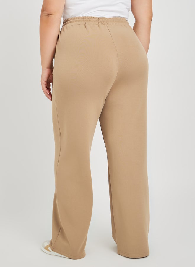 Styli Styli Plus Size Wide Leg Joggers with Drawstring  - Image 4