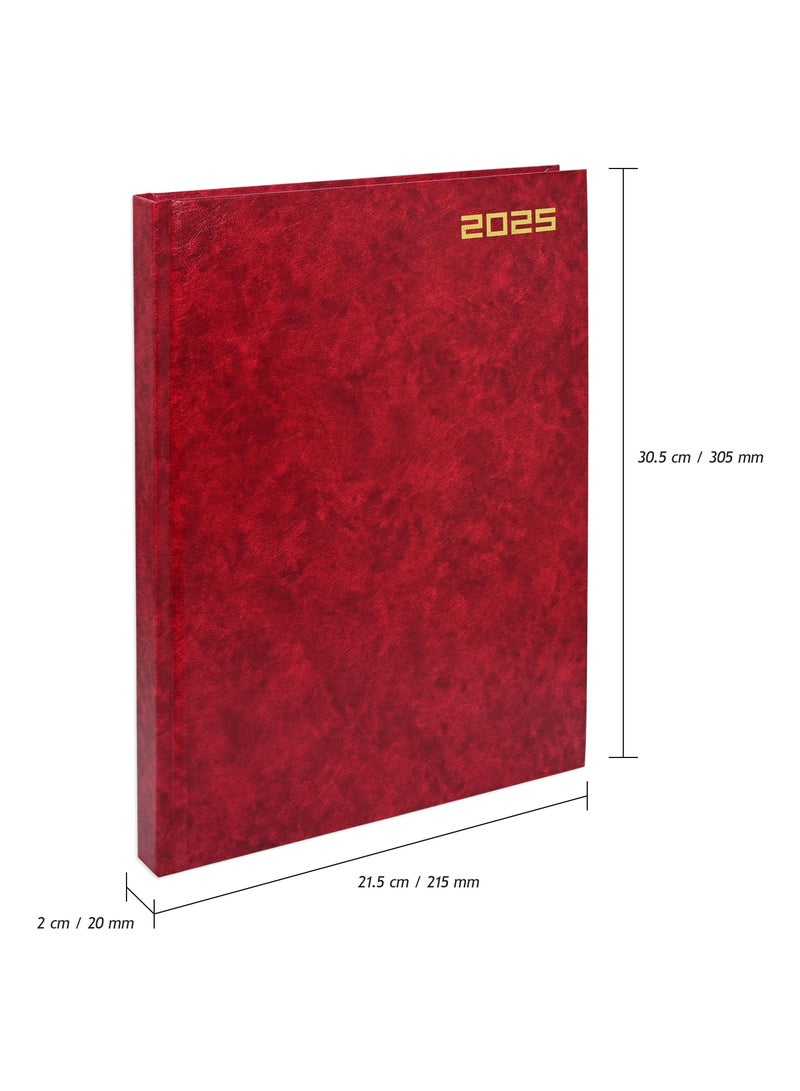 FIS FIS Diary 2025 (English) Maroon, A4 - FSDI41E25MR  - Image 4