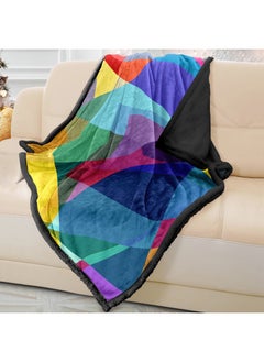 Soft Colorful Abstract Geo Sofa Blanket Throw