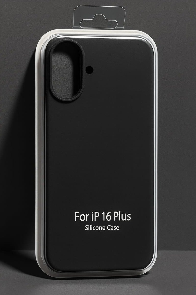 جراب سيليكون لهاتف iPhone 16 Plus - غطاء خلفي واقٍ مقاوم للصدمات رفيع، ناعم وخفيف الوزن، أسود - Image 2