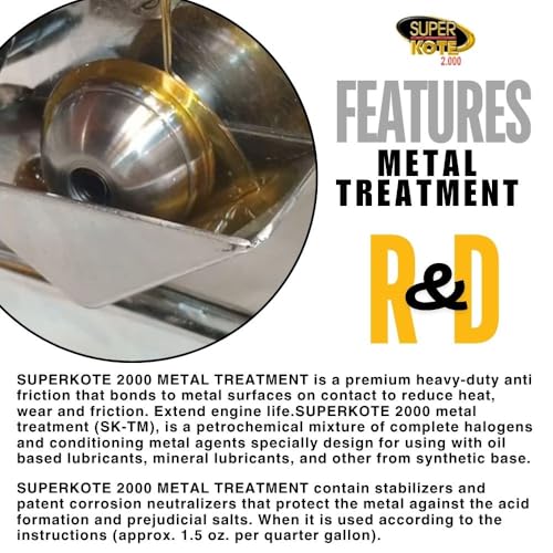 Superkote 2000 Engine Treatment SUPERKOTE 2000 / Metal Treatment/Super Lubricant/Heavy Duty/Anti Friction/Engine Metal Treatment/Lube/EP/Automotive/Cars / 8oz - Image 4