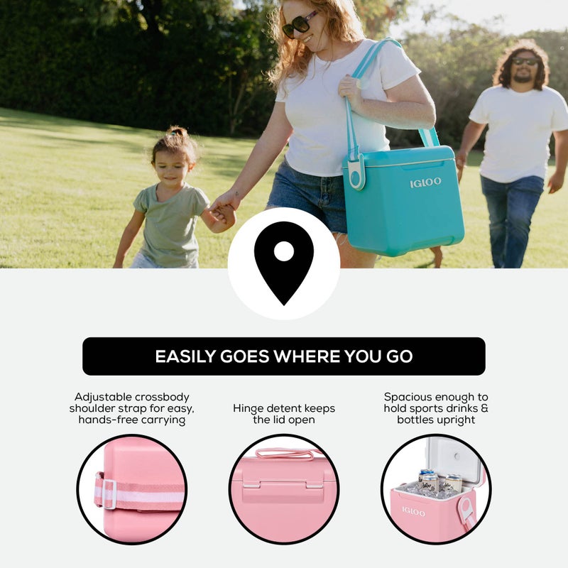 Igloo Pink 11 Qt Tag Along Too Strapped Picnic Style Cooler - Image 2