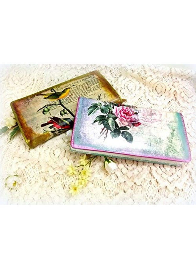 CrafTreat - Rose Decoupage Paper For Crafts And Furniture Poppies And Roses Size: A4 (8.3 X 11.7 Inch) 8 Pcs Furniture Decoupage Paper Poppies Floral Decoupage Paper For Furniture - Image 1