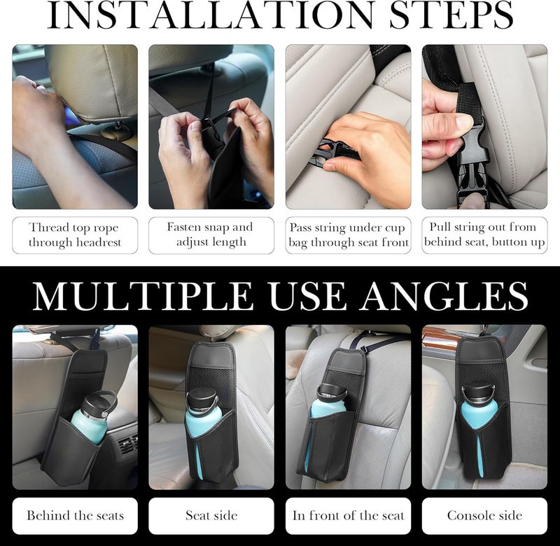 Linkidea Car Seat Side Water Bottle Organizer for Yeti and Hydro Flask - Image 3