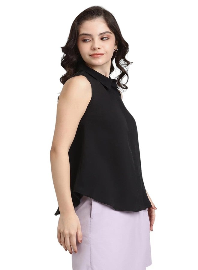 فور ايفر 21 تيشيرت نسائي من Forever 21، سادة، بقصة عادية (FWS24CWOF007_أسود) - Image 2