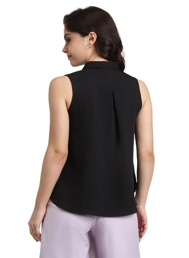 فور ايفر 21 تيشيرت نسائي من Forever 21، سادة، بقصة عادية (FWS24CWOF007_أسود) - Image 3
