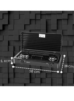 Brinaoki Gas Stove 2 Burner Auto Ignition Gas Stove | Glass Top Gas Hob | Stainless Steel Body | Cast Iron Support | Safety Features | Rapid & Semi-Rapid Burners | Modern Gas Cooker for Kitchen  - Image 2