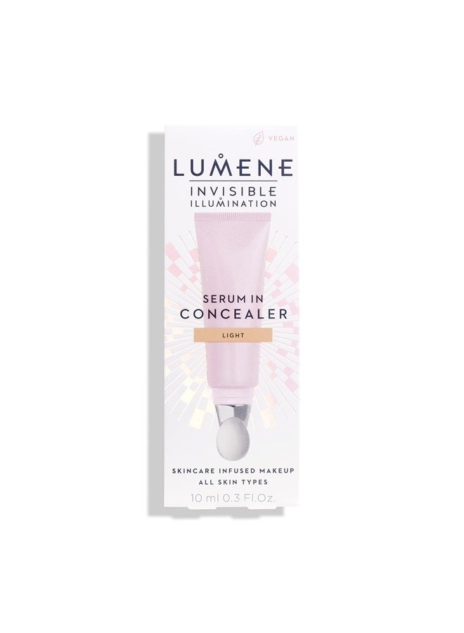 Lumene Invisible Illumination Serum in Concealer - Vitamin E Hydrating Concealer - Lightweight Color Corrector for Dark Circles - Multi-Use Makeup Hybrid - Light (10ml)