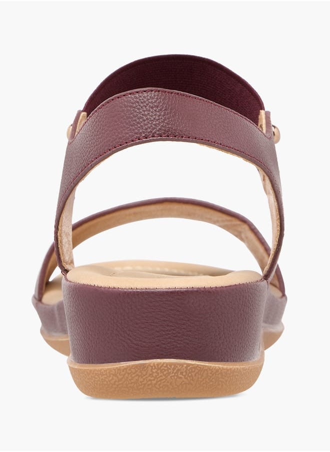 Flora Bella By Shoexpress Women Solid Comfort Sandals with Elasticated Strap  - Image 4