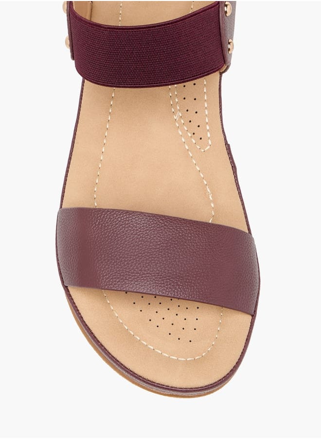 Flora Bella By Shoexpress Women Solid Comfort Sandals with Elasticated Strap  - Image 3