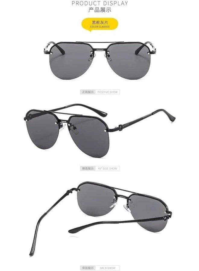 شوداي نظارة شمسية افياتور عصرية كبيرة الحجم للنساء 2025 من شو داي، نظارات شمسية افياتور ريترو لطيفة للحماية من الأشعة فوق البنفسجية وظلال كبيرة - Image 3