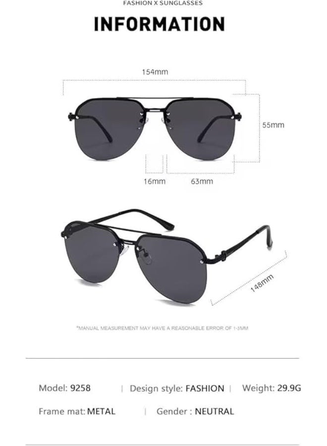 شوداي نظارة شمسية افياتور عصرية كبيرة الحجم للنساء 2025 من شو داي، نظارات شمسية افياتور ريترو لطيفة للحماية من الأشعة فوق البنفسجية وظلال كبيرة - Image 4