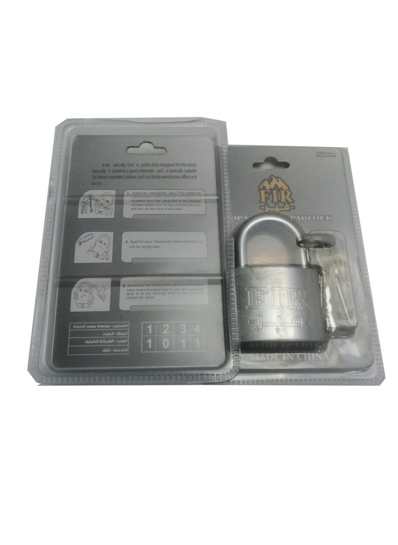 Generic Heavy Duty Metal Padlock 50mm Large - 235g - Star Key Non-Duplicate - Very High Security - With 3 Key Copy  - Image 2