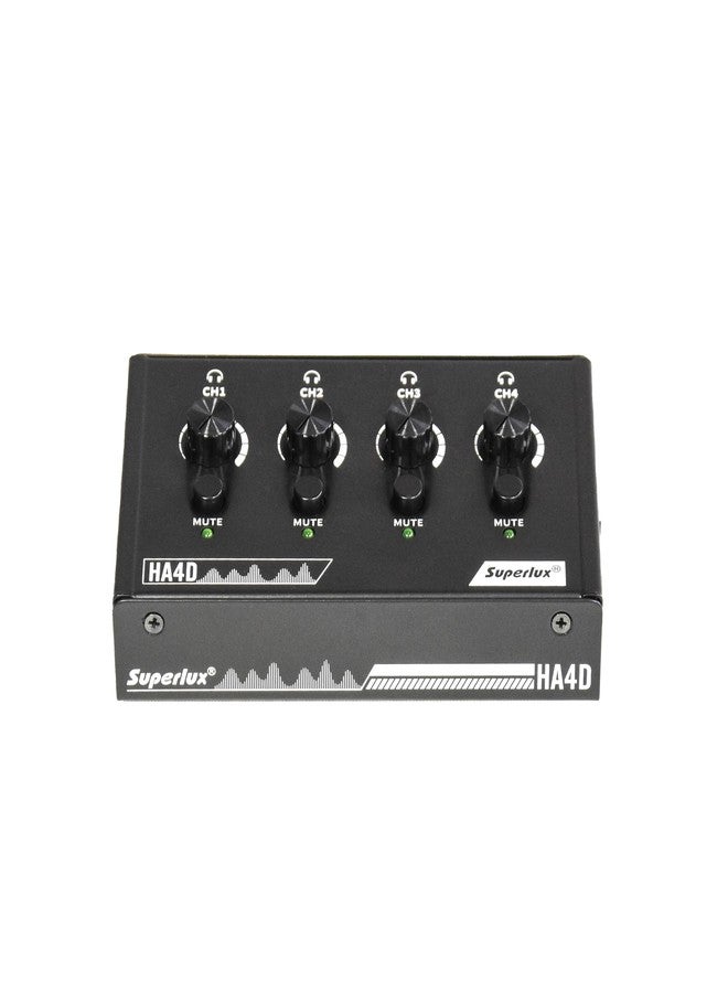 Superlux HA4D 4-Channel Premium Headphone Amplifier, Compact Headphone Amp with USB-C Power, Independent Volume & Mute Control, 3.5mm Audio Input/Output, Monitor for Studio, Podcast, Recording - Image 1