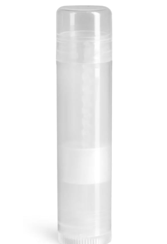 Lip Balm Containers Round Tubes015 oz Made in USA 100 BPA Free with Clear Caps For Lipstick homemade Lip Balmsclear 12 pack