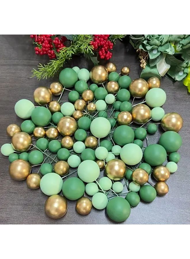 15 Pcs Green Series Balloon Cake Decorations Set For Birthday Wedding Party - Image 2