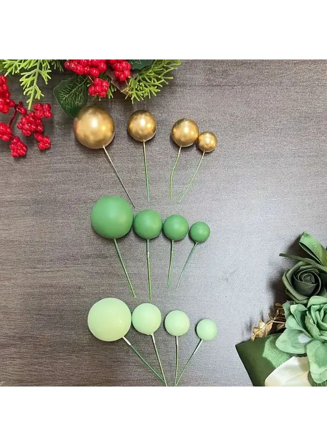 15 Pcs Green Series Balloon Cake Decorations Set For Birthday Wedding Party - Image 3