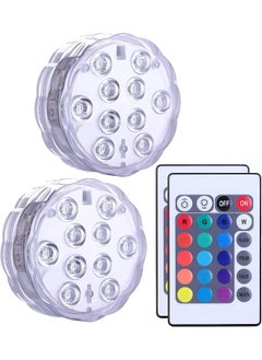 erorex Submersible Led Lights Pond Fountain Lights Battery Operated Waterproof Pool Lighting With Remote Decorative Fish Bowl Underwater Led Lights For Aquarium Vase Base Wedding Halloween 2Pack  - Image 1