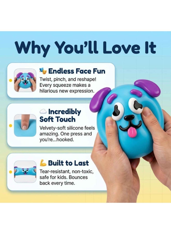 New Squishy Dog Face Swap Soft Slow Rising Squishy Toy, Anxiety ADHD Autism Office Desk Toy,Cute Sensory Fidget Squeeze Toy, Stress Anxiety Relief Decompression Squishies for Adults Kids - Image 3