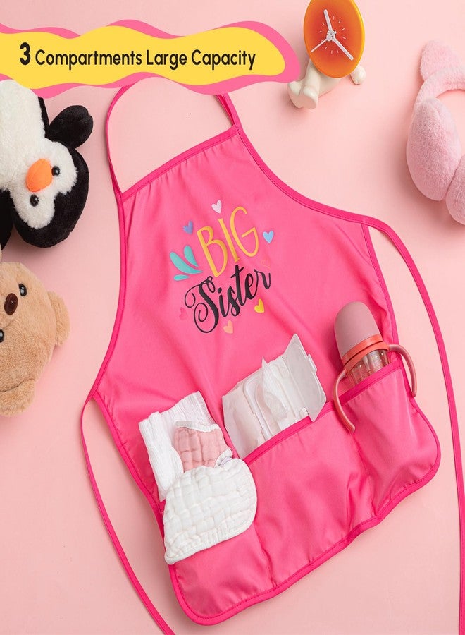 Croloose Big Sister Apron with Pockets Big Sister Gifts for Girls Adjustable Toddler Apron for Baby Shower Cooking, Baking - Image 4