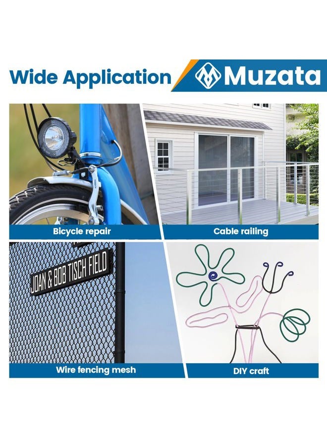 Muzata Bike Cable Cutter Wire Rope Heavy Duty Stainless Steel Aircraft Up to 5/32" for Deck Stair Railing Seal Metal Housing Fencing with 4Pcs Bike Bicycle Cable Cap End M015, CT1 - Image 5