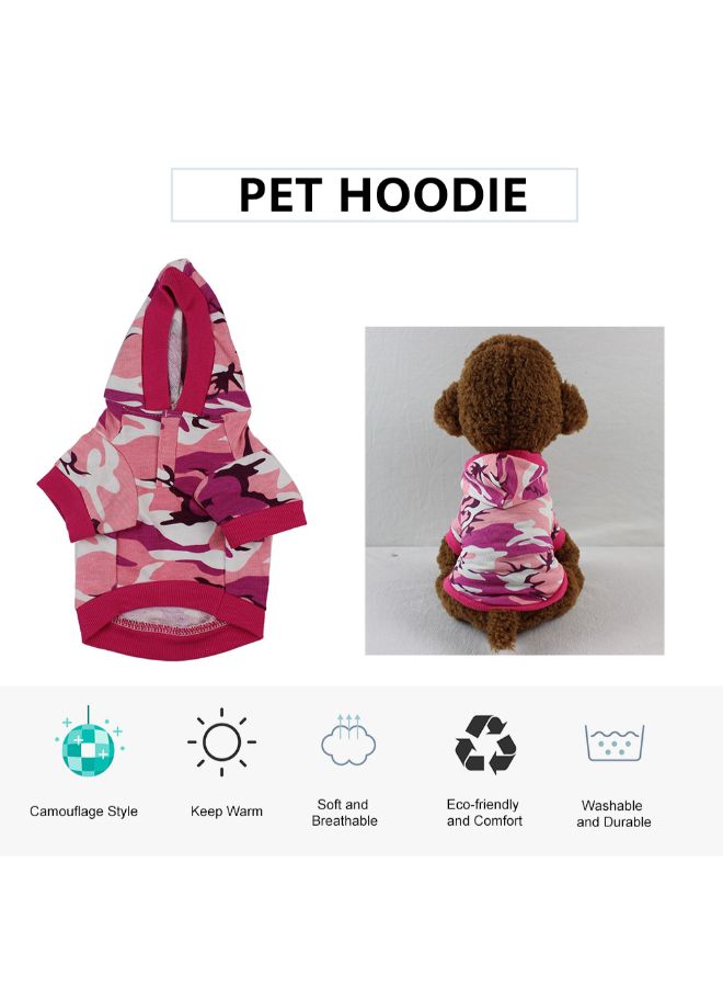 Generic Printed Pet Hoodie T-Shirt Pink/White S  - Image 3