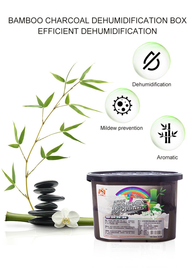 HomarKet Moisture Absorber Bamboo Charcoal Mold proof Deodorizing Desiccant Dehumidifier Boxes Fragrance Free Humidity Absorber for Bathroom Closet Wardrobe Kitchen 3 Packs,10.5 Oz,500ml  - Image 2