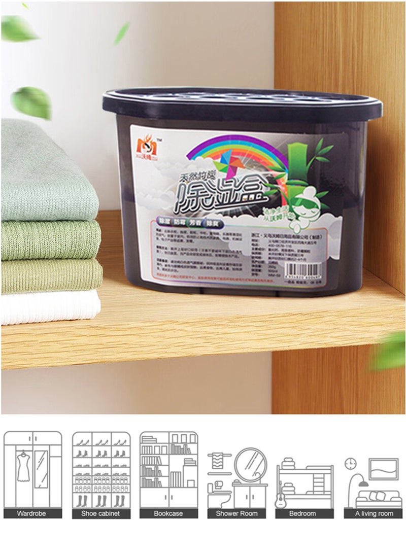 HomarKet Moisture Absorber Bamboo Charcoal Mold proof Deodorizing Desiccant Dehumidifier Boxes Fragrance Free Humidity Absorber for Bathroom Closet Wardrobe Kitchen 3 Packs,10.5 Oz,500ml  - Image 5