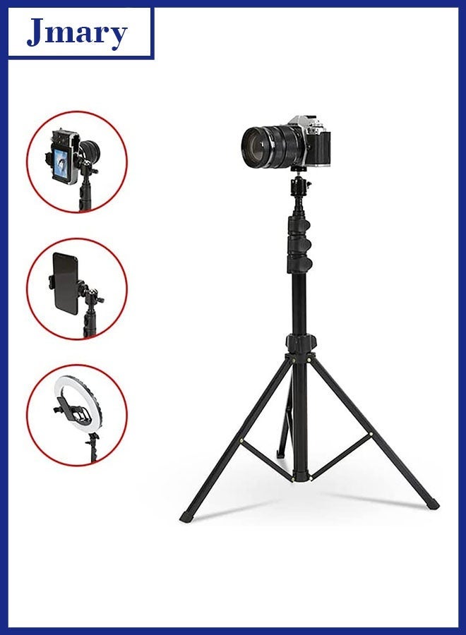 Jmary MT-39 Aluminum Extendable Cell Phone Tripod Stand with Selfie Stick Tripod and Phone Clip - Image 1