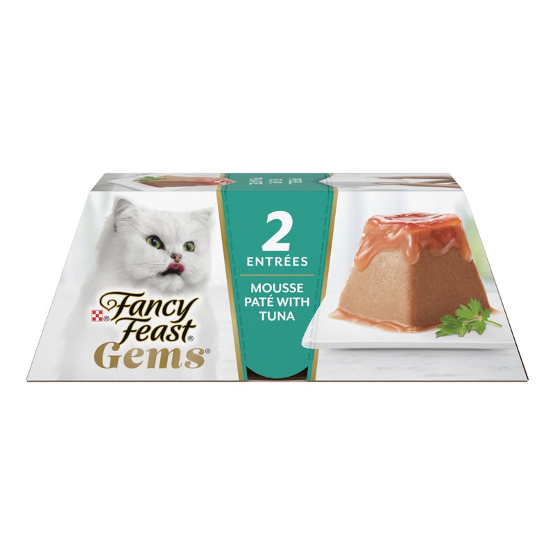 Fancy Feast Gems Pate Cat Food Mousse With Tuna and a Halo of Savory Gravy Cat Food - (Pack of 8) 4 oz. Boxes - Image 1