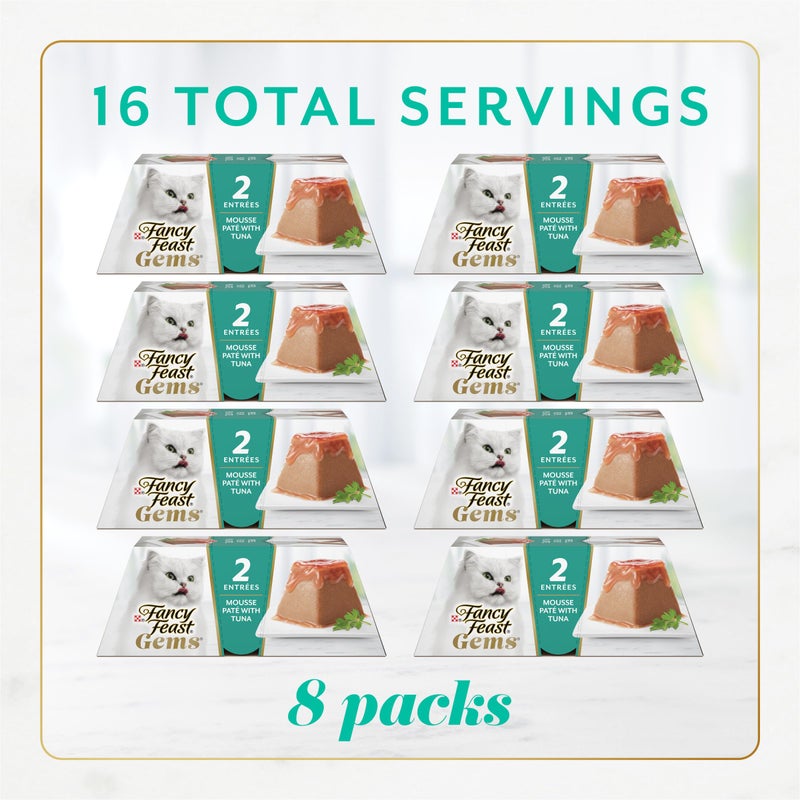 Fancy Feast Gems Pate Cat Food Mousse With Tuna and a Halo of Savory Gravy Cat Food - (Pack of 8) 4 oz. Boxes - Image 3