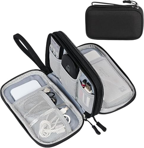 KeepCart Double Layer Storage Bag for Cable, Cord, Charger, Phone, Earphone, Hard Disk & Digital Gadgets Organizer Bag, Travel Pouch Electronic Accessories Carry Case Portable Waterproof Storage Bag. - Image 1