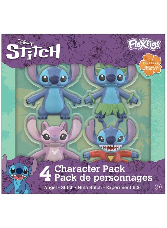 Disney مجموعة شخصيات Disney Lilo & Stitch FleXfigs (مجموعة من 4 شخصيات) - Image 1
