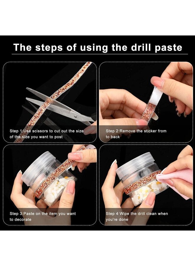 Resin Rhinestone Ribbon for Wedding Self-Adhesive Diamond Crystal Ribbon Roll Glitter Resin Diamond Ribbon for Craft DIY Bags Shoes Clothes (1 Yard, Rose Gold) - Image 3