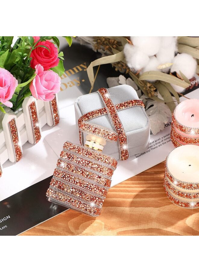 Resin Rhinestone Ribbon for Wedding Self-Adhesive Diamond Crystal Ribbon Roll Glitter Resin Diamond Ribbon for Craft DIY Bags Shoes Clothes (1 Yard, Rose Gold) - Image 5