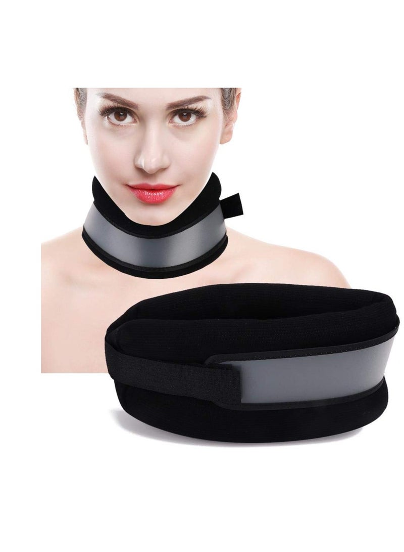 Excefore Soft Foam Neck Brace for Neck Pain and Support, Adjustable Plastic Part, Soft Cervical Collar for Sleeping, Vertebrae Whiplash Wrap Aligns, Stabilizes & Relieves Pressure in Spine, Black - Image 1