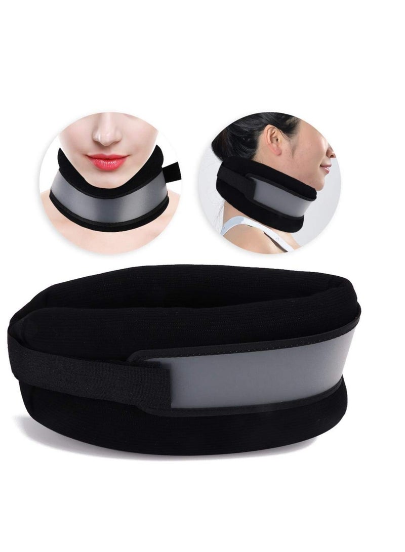 Excefore Soft Foam Neck Brace for Neck Pain and Support, Adjustable Plastic Part, Soft Cervical Collar for Sleeping, Vertebrae Whiplash Wrap Aligns, Stabilizes & Relieves Pressure in Spine, Black - Image 2