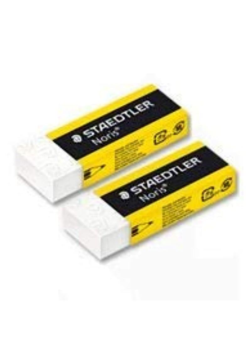 STAEDTLER NORIS PLASTIC RUBBER ERASER "Pack of 2" - Image 1