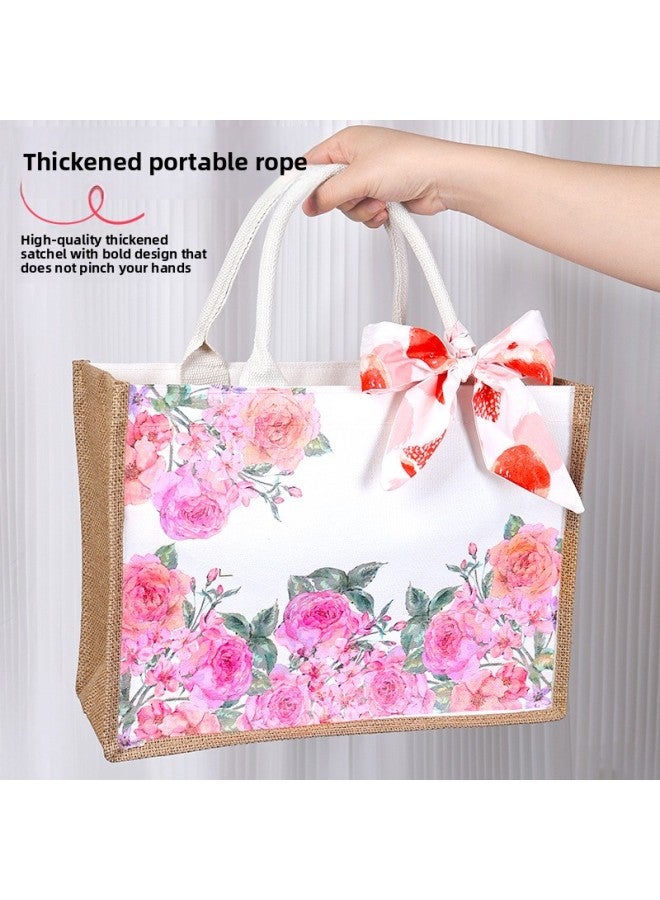 erfly Bart Diy Material Bag March 8th Women's Day Canvas Bag Children's Hand-made Creative Linen Bag Group Building Activities-Color:Vintage Mocha  - Image 4